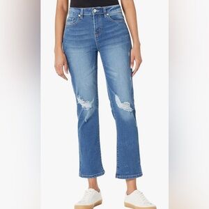 NWT William Rast medium wash distressed Flawless Flare denim jeans high waist 28